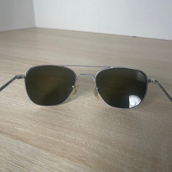 Vintage Randolph Engineering 6 1/2 Aviator Sunglasses Matte Chrome FRAMES ONLY - Picture 6 of 9